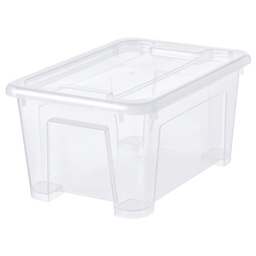 Bundle of 2 IKEA SAMLA Box with lid, 11x7 ¾x5 ½ "/169 oz Heavy-Duty Version